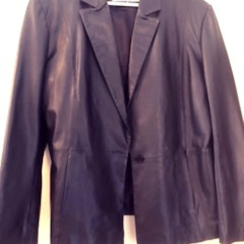 Brown leather jacket